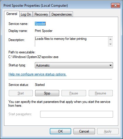 Windows Vista Print Spooler Service Missing